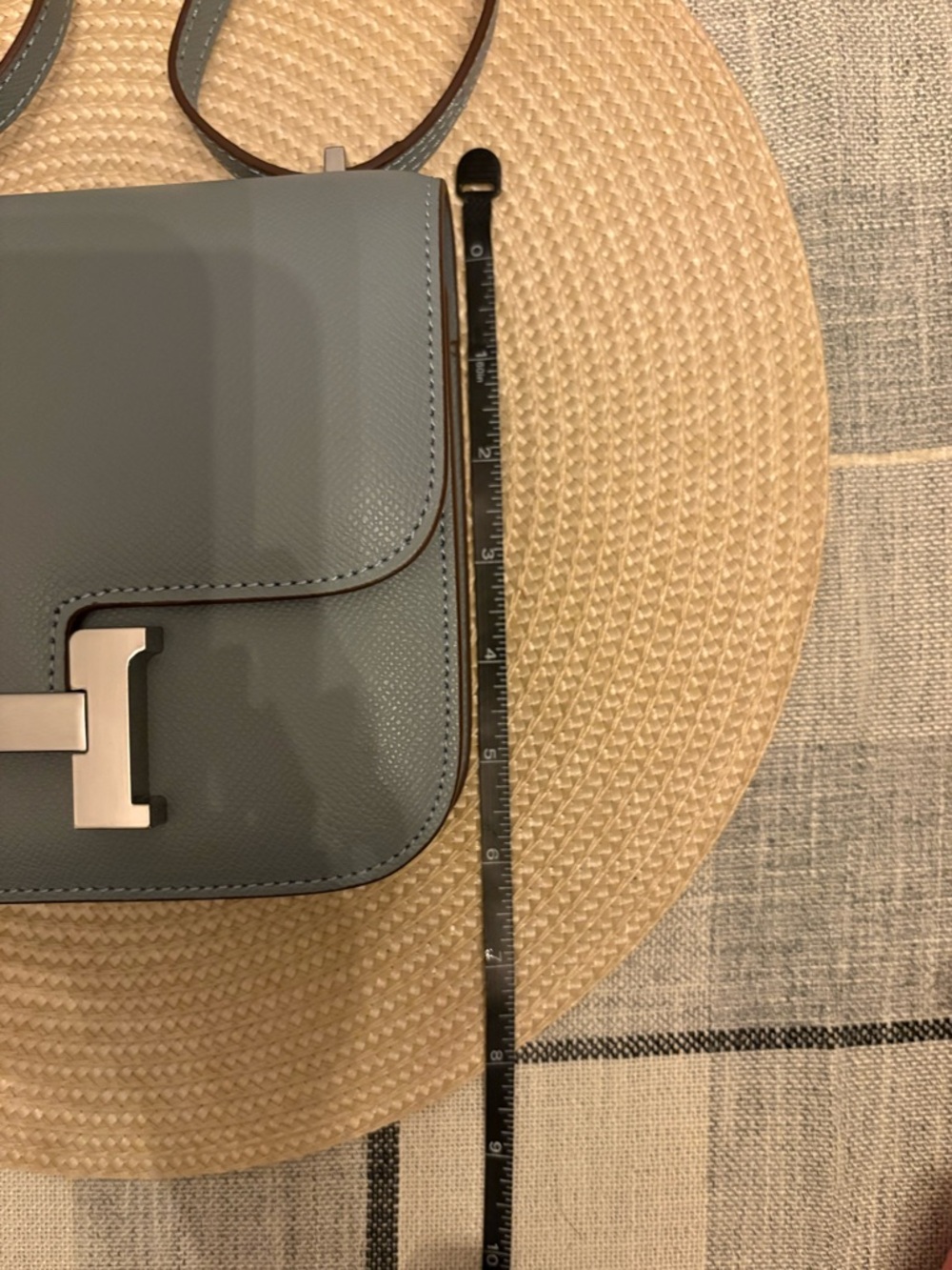 Blue Leather Constance Crossbody Bag with Silver Hardware - Picture 11 of 11